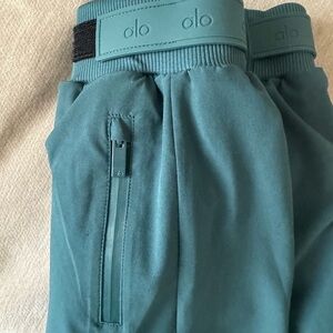 ALO Yoga Teal Ribbed Waistband Joggers